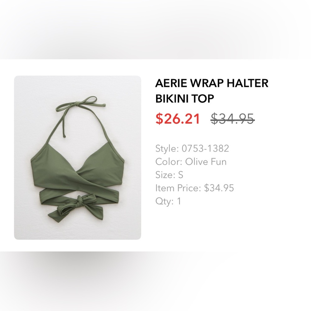 Aerie 2 Piece Wrap Highwaisted Swimsuit